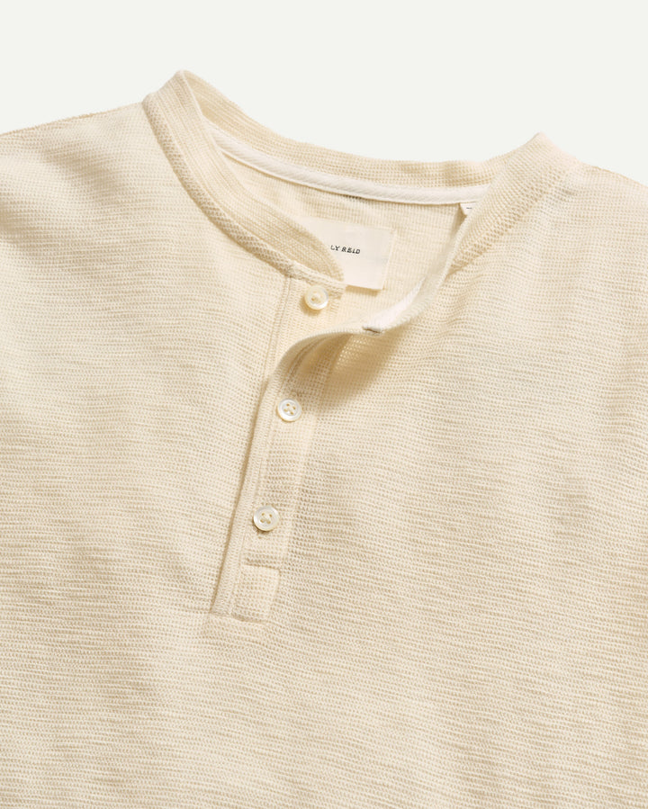 Slub Tuck Henley - Tinted White