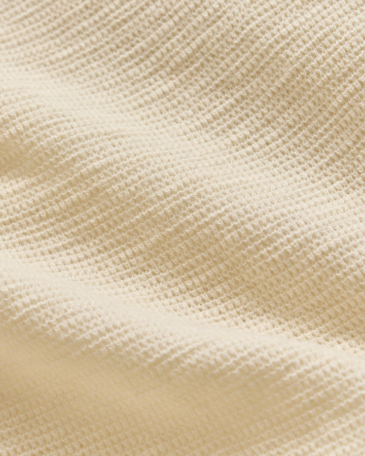 Slub Tuck Henley - Tinted White