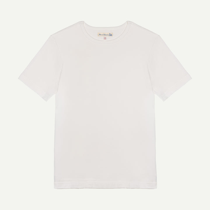 1950s Loopwheeled Classic Fit Lightweight T-Shirt - White