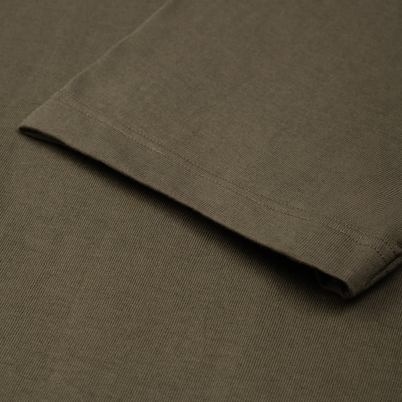 1950s THE ORIGINALS Loopwheeled Classic Fit Lightweight T-Shirt - Army - Sleeve