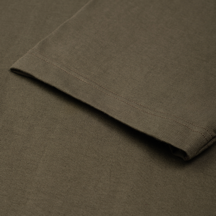 1950s THE ORIGINALS Loopwheeled Classic Fit Lightweight T-Shirt - Army - Sleeve