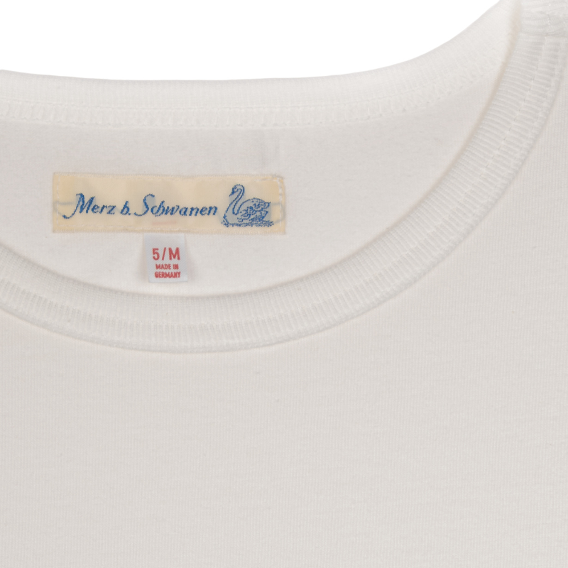 1950s THE ORIGINALS Loopwheeled Classic Fit Lightweight T-Shirt - White - Collar