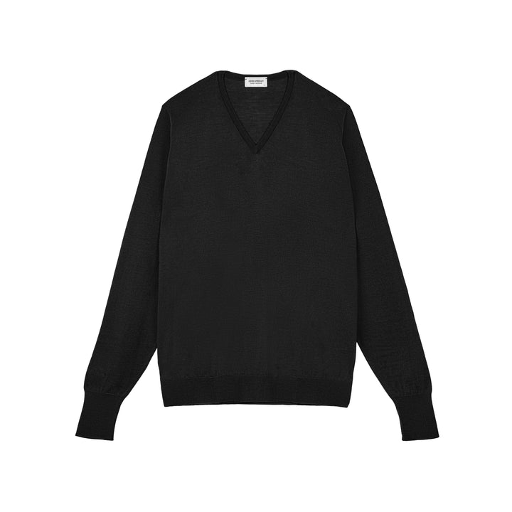 Bobby Merino Wool V-Neck Jumper - Black
