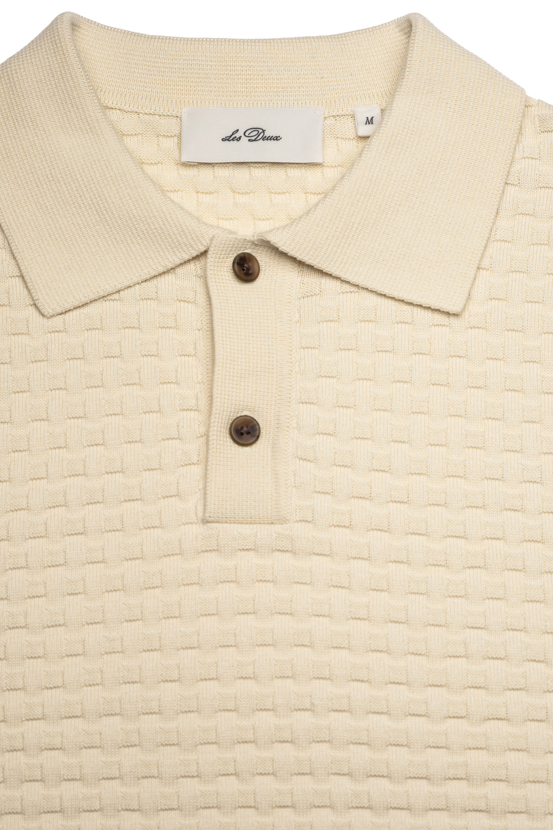 Billy Weave Knitted LS Polo - Light Ivory