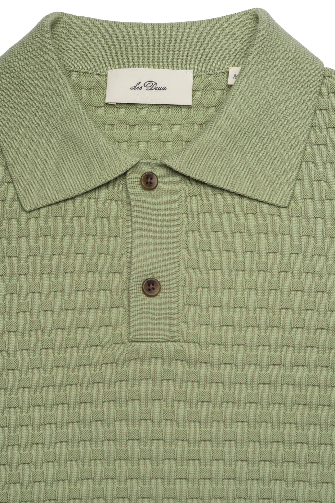 Billy Weave Knitted LS Polo - Tea Green