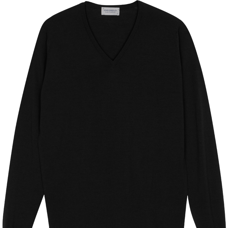 Bobby Merino Wool V-Neck Jumper Black