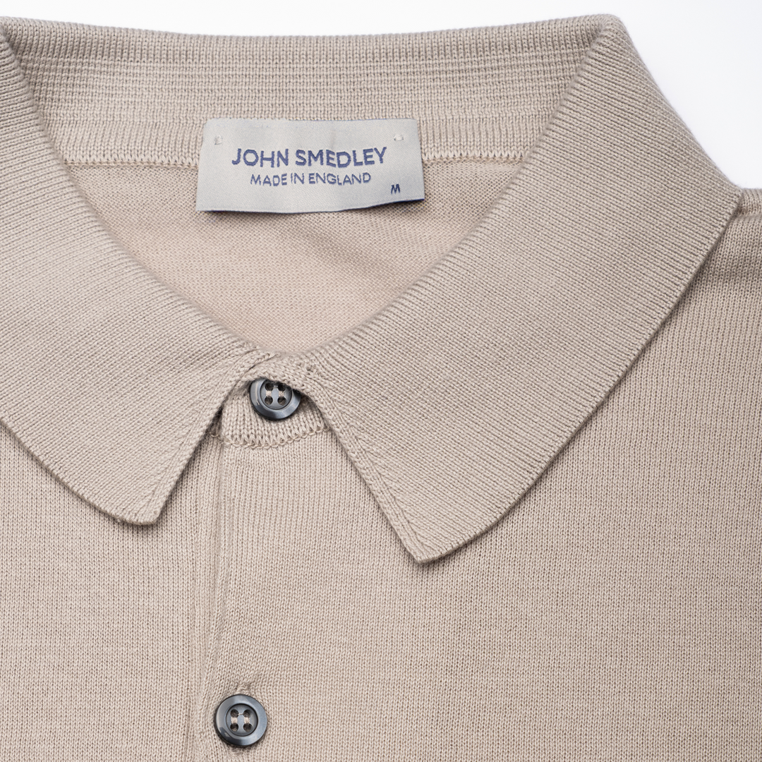 Bradwell Merino Wool Shirt - Parchment - Collar