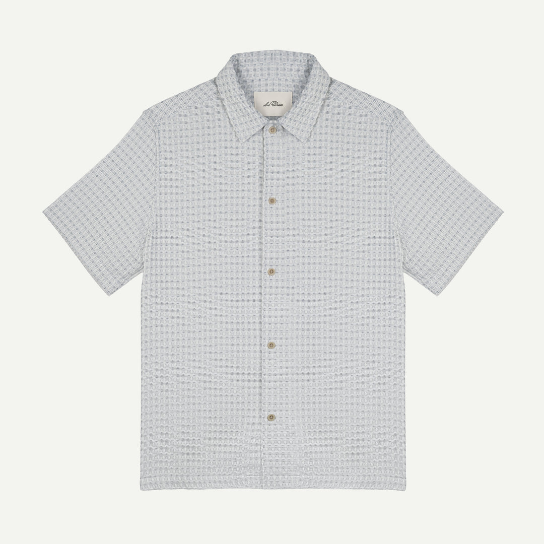 Check Seersucker Short Sleeve Shirt - Light Ivory
