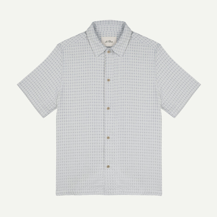 Check Seersucker Short Sleeve Shirt - Light Ivory