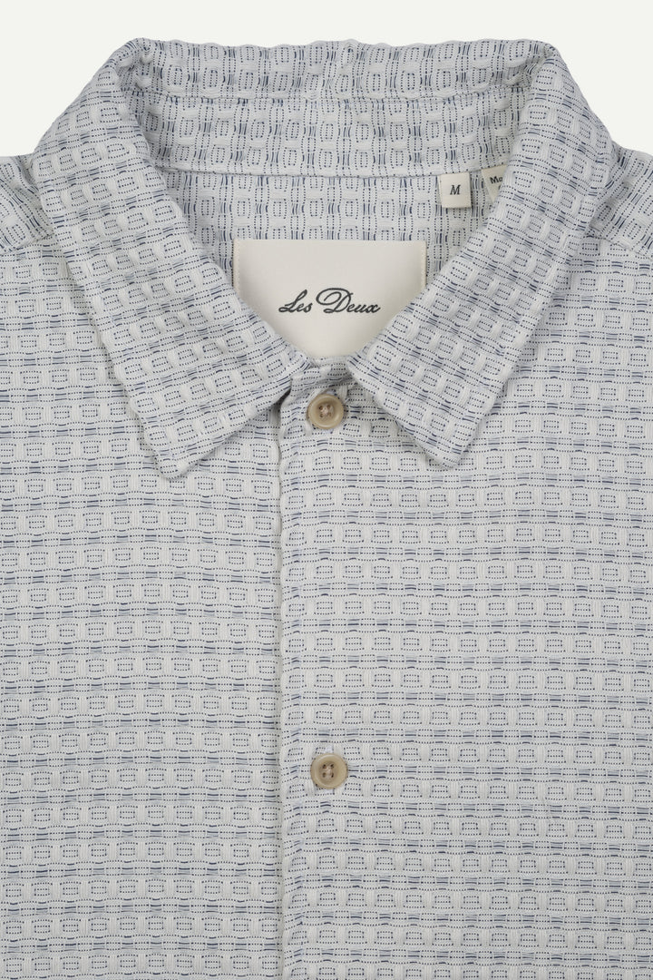 Check Seersucker Short Sleeve Shirt - Light Ivory