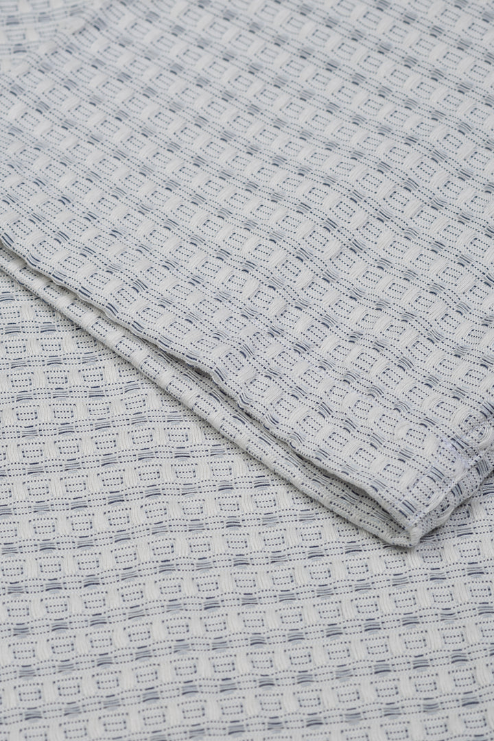 Check Seersucker Short Sleeve Shirt - Light Ivory