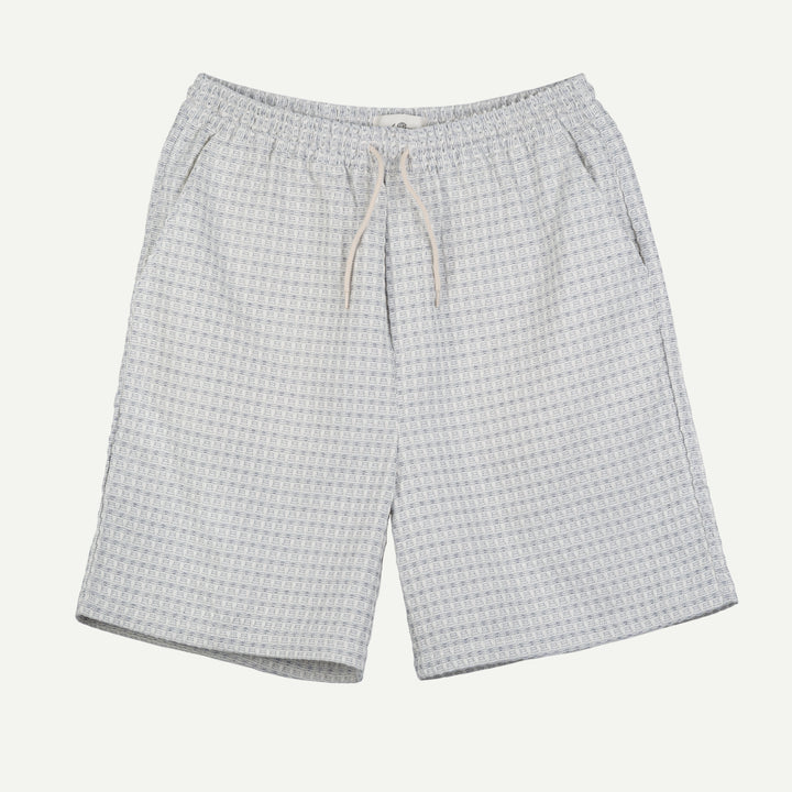 Check Seersucker Shorts - Light Ivory