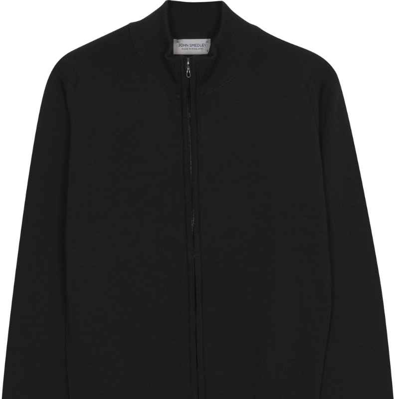 Claygate Merino Wool Zip Jacket Black
