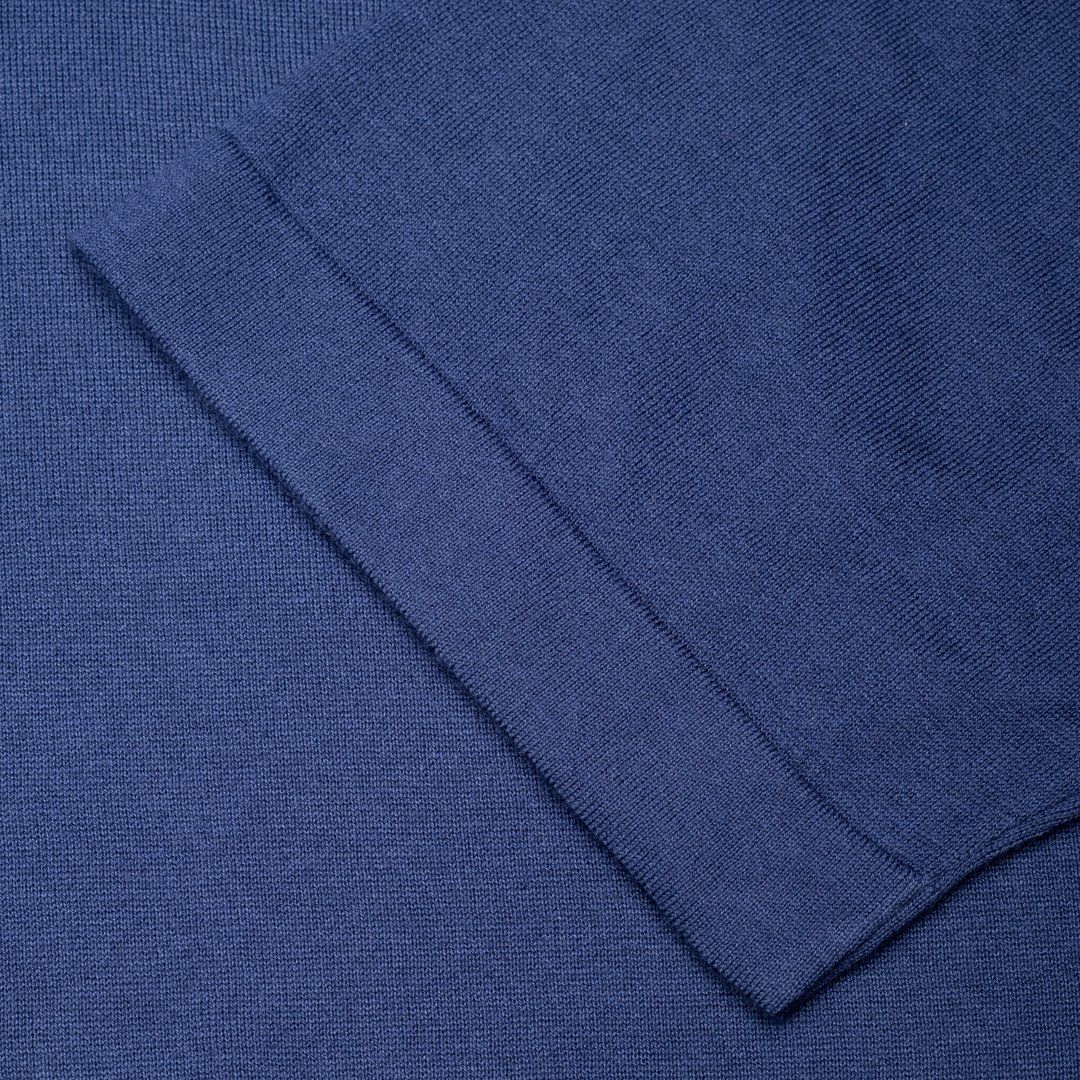 Lorca Merino Wool T-Shirt - French Navy - Sleeve