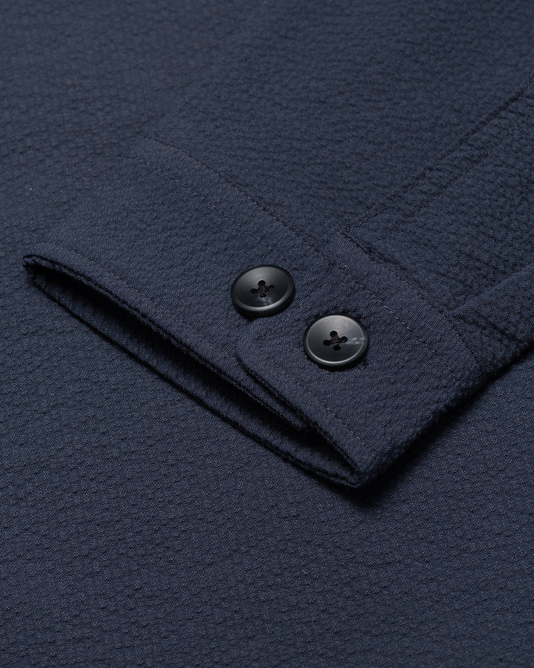 Marseille Seersucker Zipper Jacket - Dark Navy