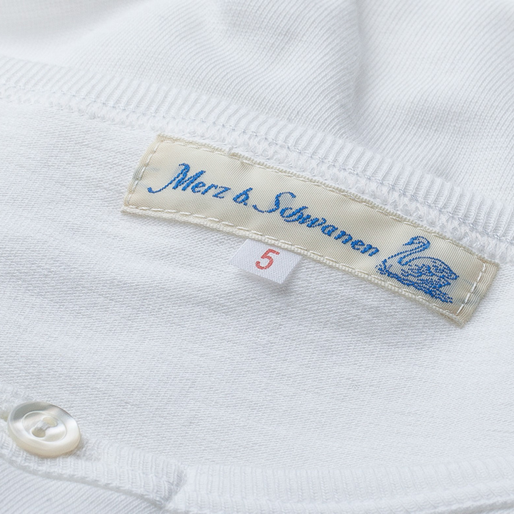 Merz B. Schwanen 2M06 THE ORIGINALS Vintage Machine Refined Classic Fit Long Sleeve Henley White Collar