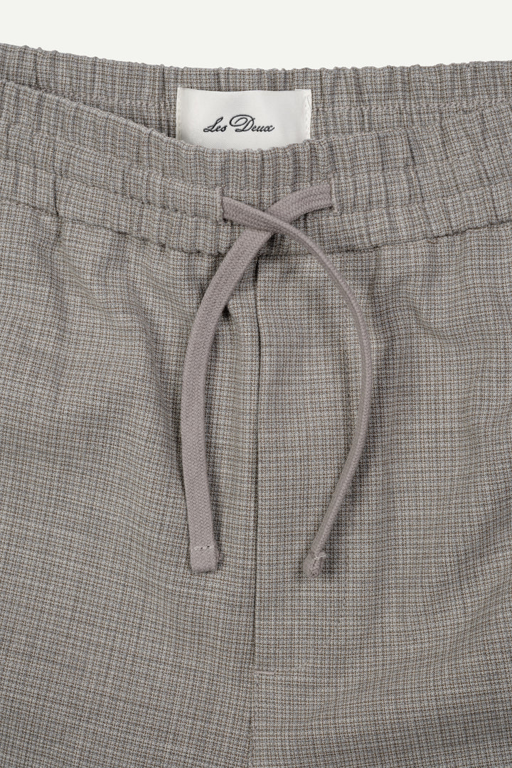 Mini Check Drawstring Pants - Bungee Cord Brown