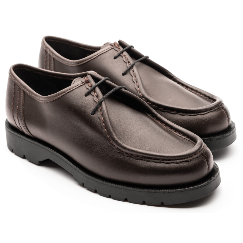 Padror - Leather Tyrolean Shoes - Marron Noir - Front