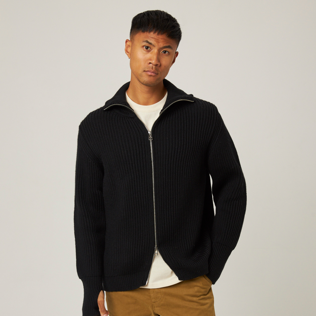 Peregrine Fisherman Cardigan Black