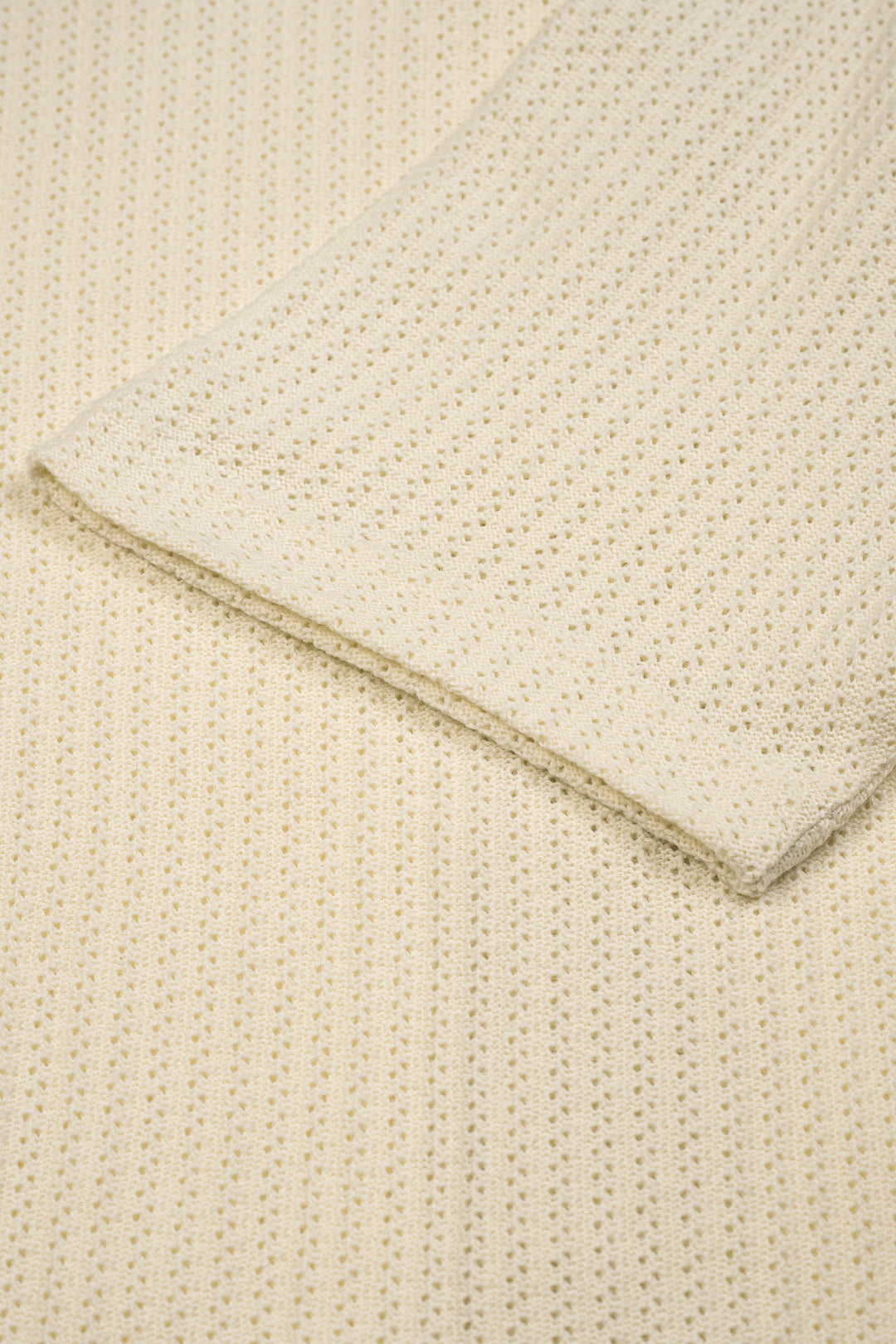 Pointelle Short Sleeve Shirt - Egg Nog White