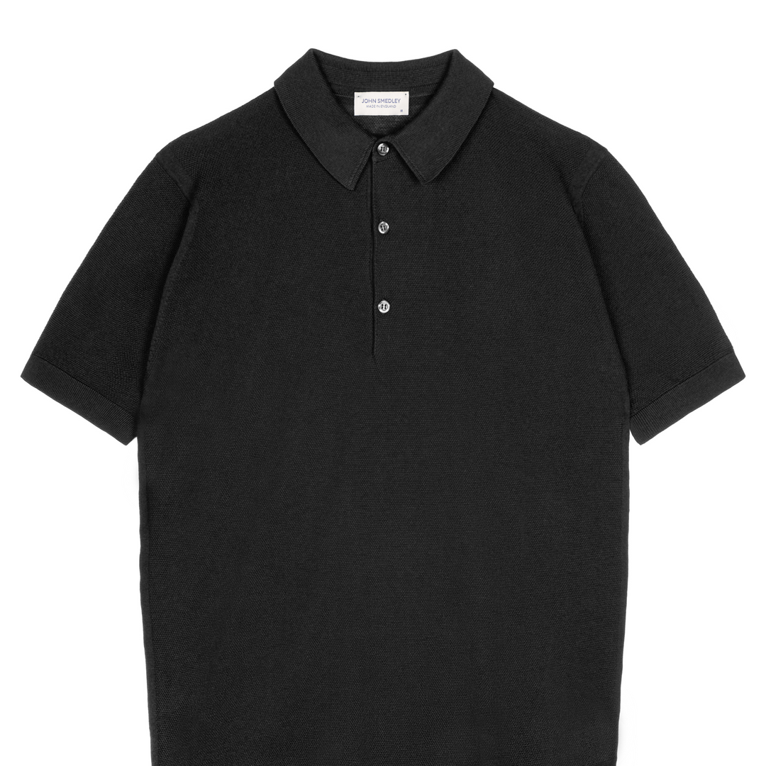 Roth Merino Wool Polo - Black
