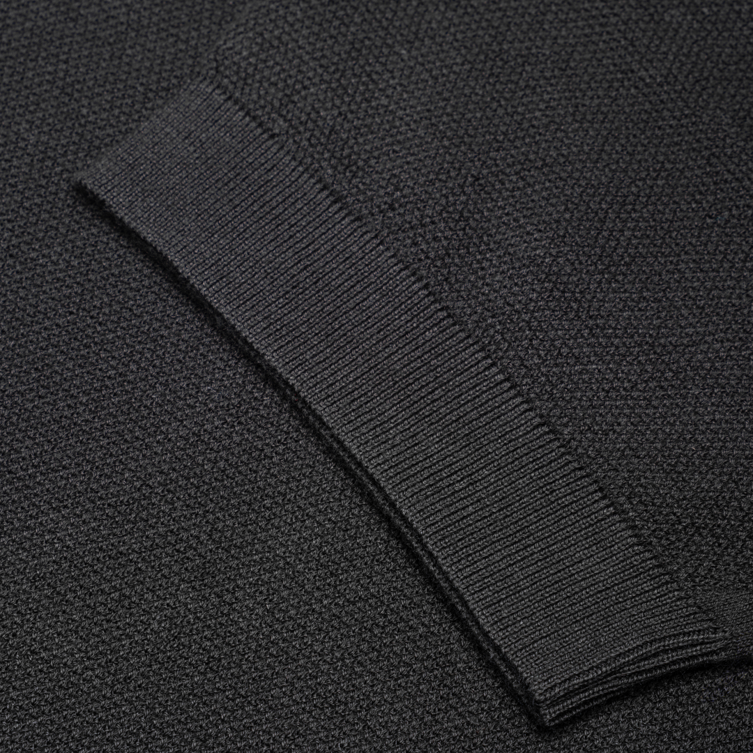 Roth Merino Wool Polo Shirt - Black - Sleeve