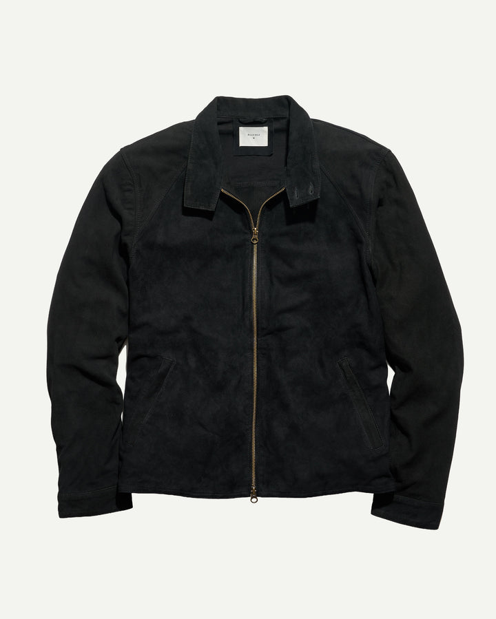 Suede Harrington Jacket - Black