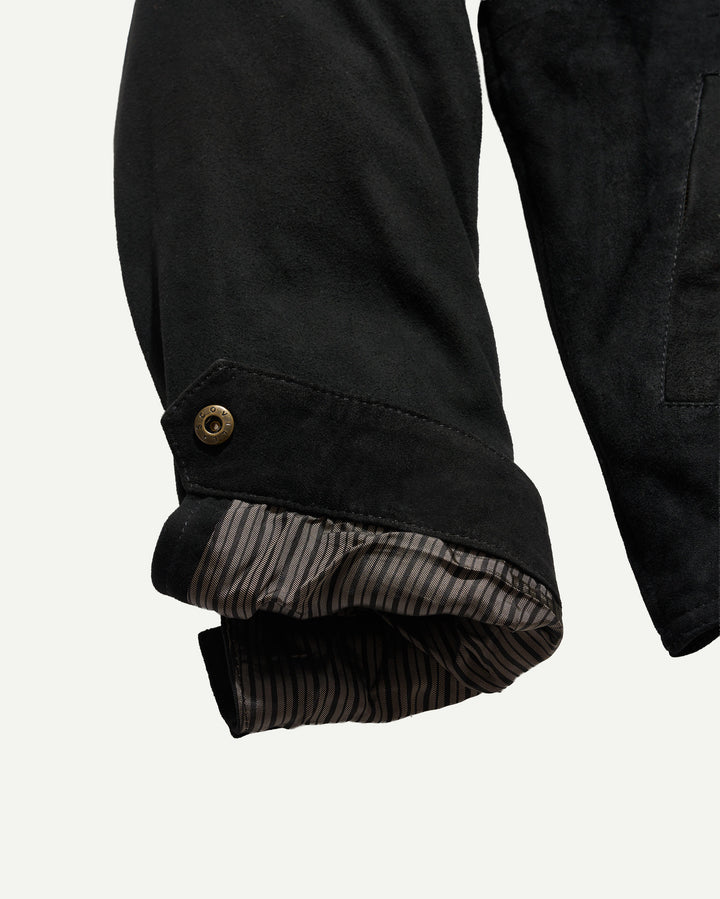 Suede Harrington Jacket - Black