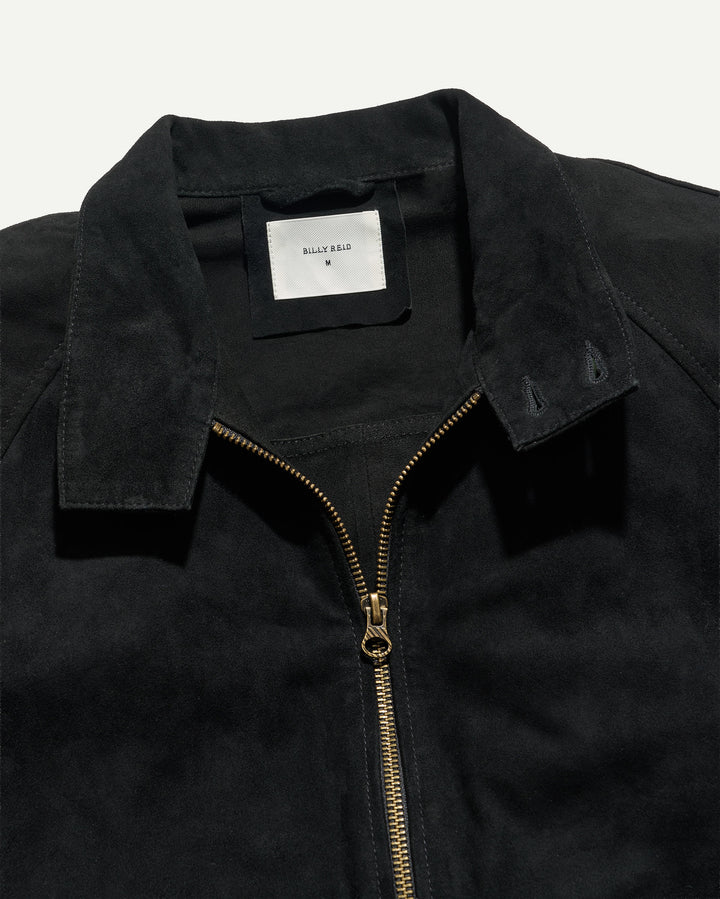 Suede Harrington Jacket - Black