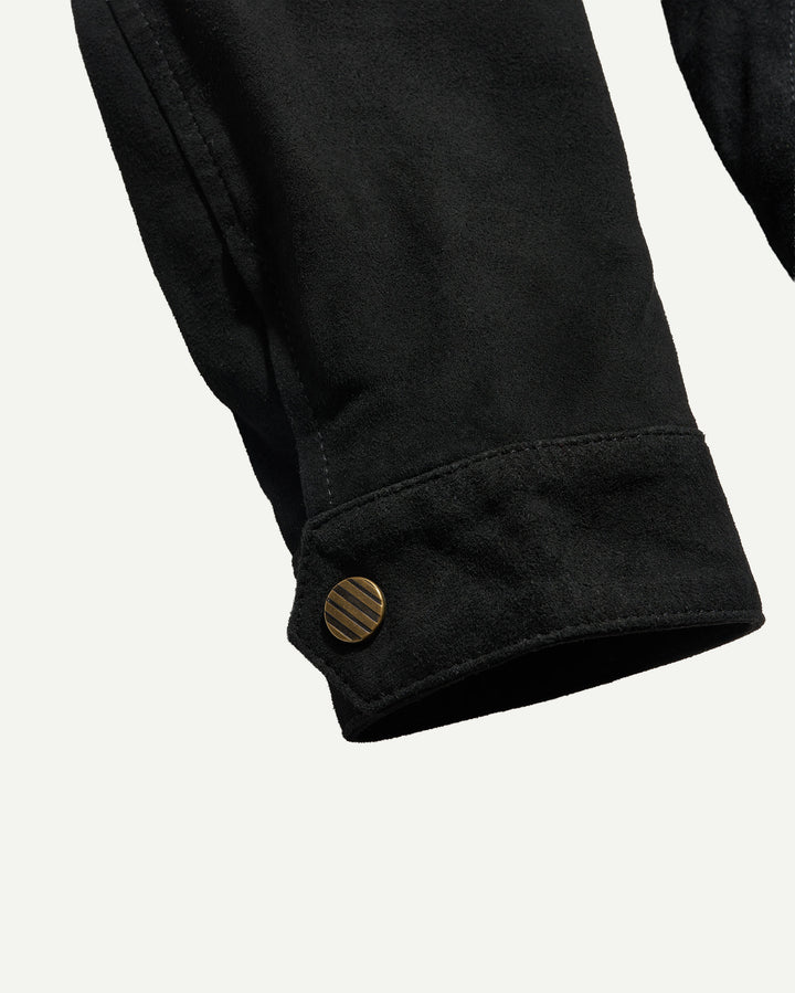 Suede Harrington Jacket - Black